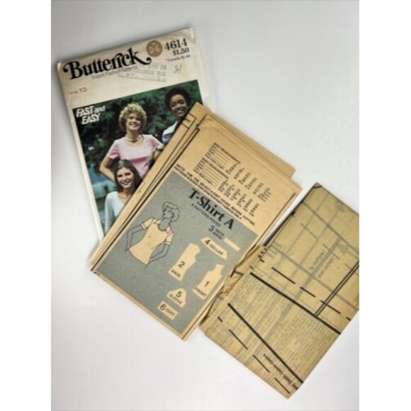 Butterick 4614 Fitted T-Shirts Pattern UNCUT Women's for Sewing Bust 32.5" 1970s - Picture 5 of 6